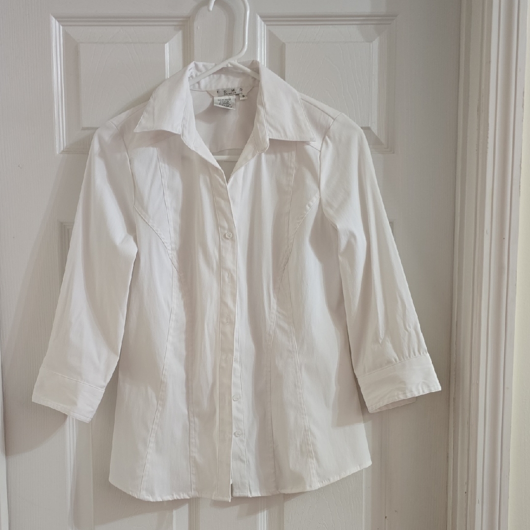 Corso Como White Button-Front Dress Shirt Blouse